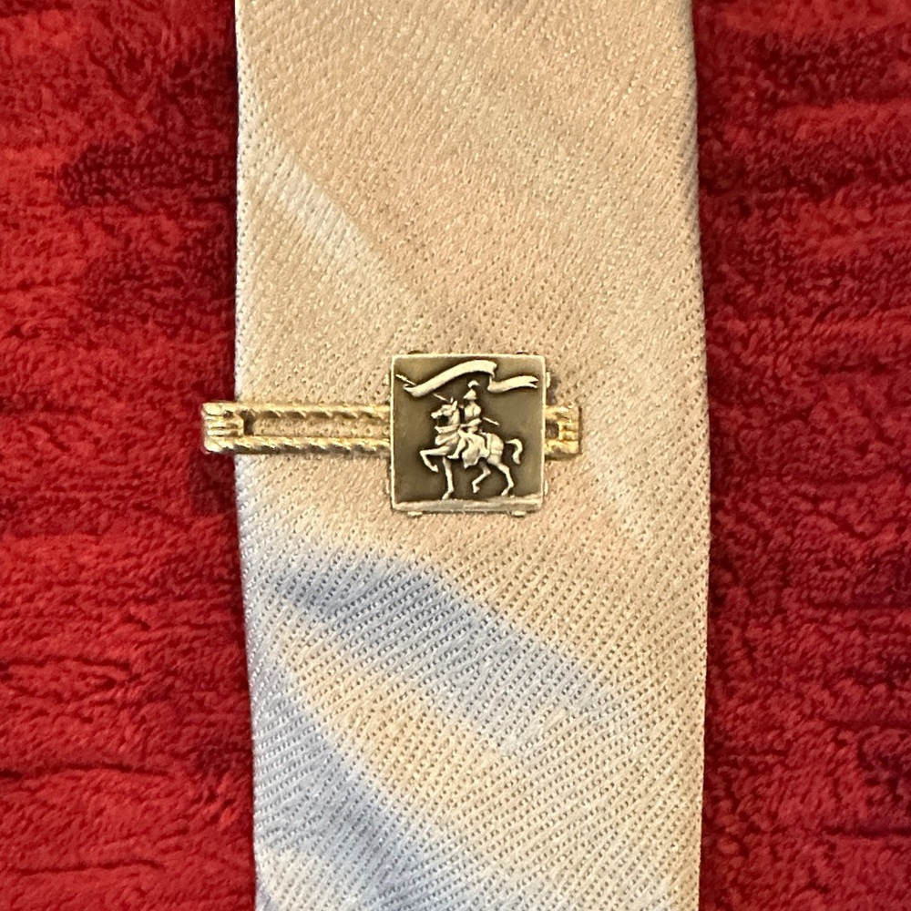 Silver Tie Tack Vintage 60’s Mounted Knight. Very Good Condition
